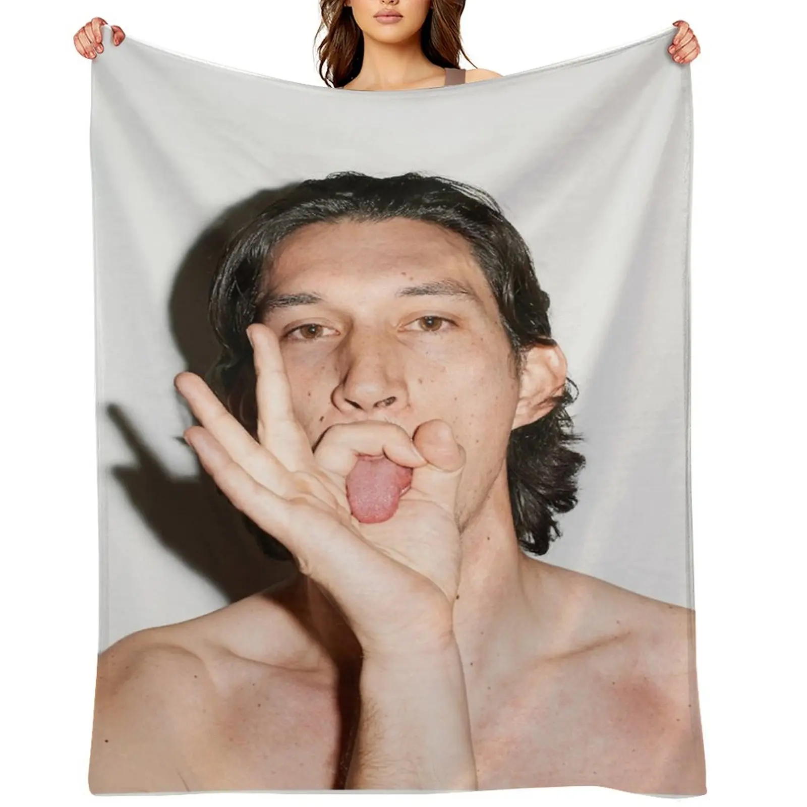 

Adam Driver Throw Blanket Retros Bed covers Softest Moving Blankets
