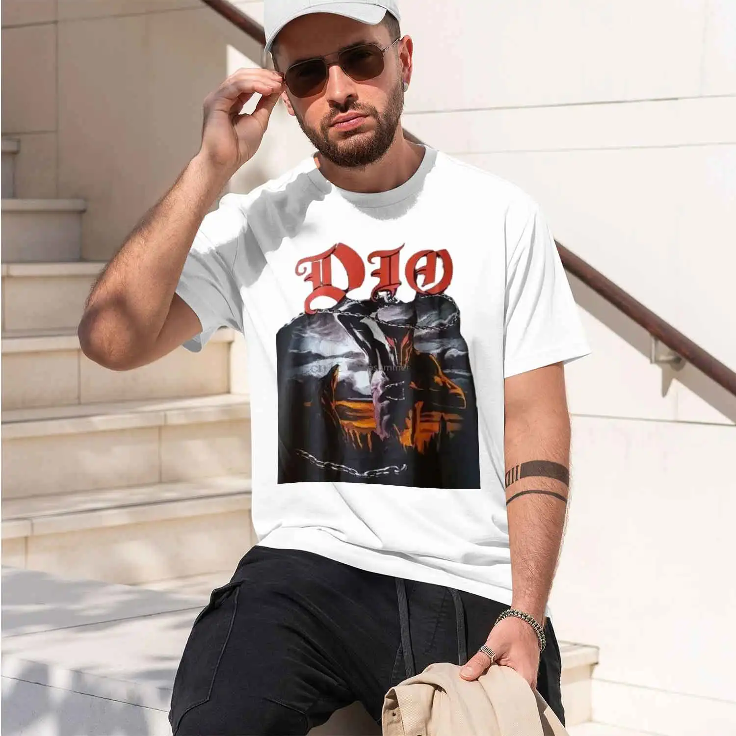 Dio T-Shirt Holy Diver Front And Back Lensed M L New 2026 New Model Men’s Short-sleeve crewneck T-Shirt Classic Casual Multiple