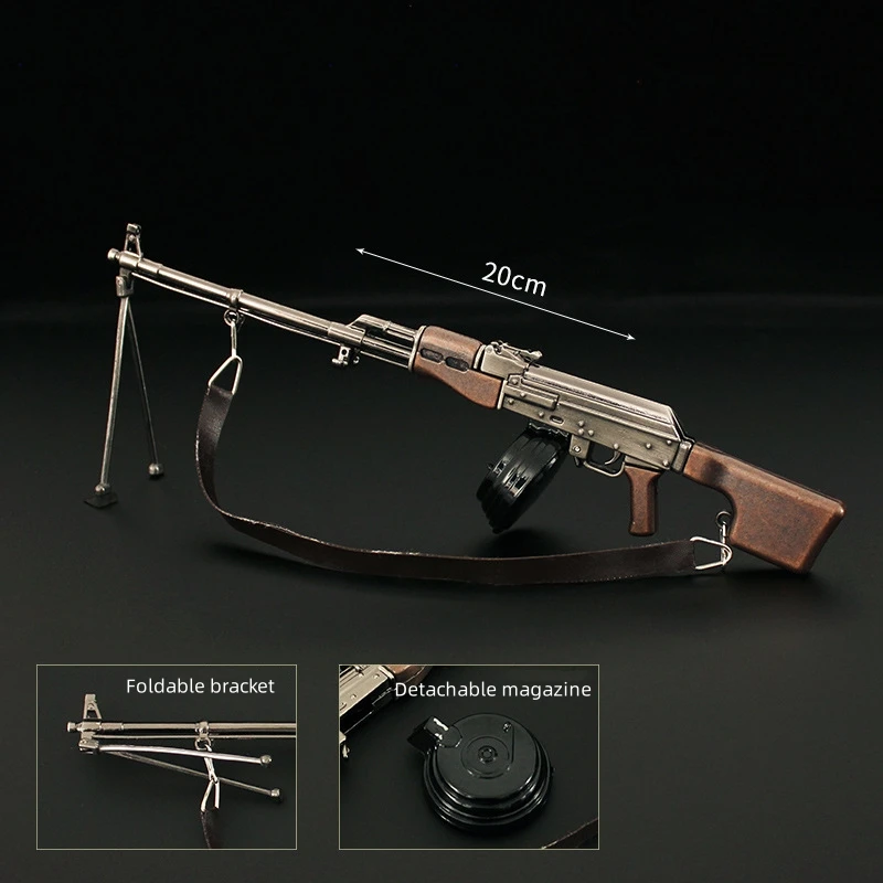 Pubg-メタリックトイガン,ライフル,ミニチュア,AK47合金,タッセル,20cm