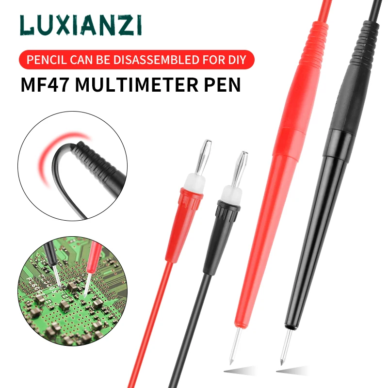 LUXIANZI 1 Pair Digital Multimeter Probe Soft-silicone-wire 3mm Needle-tip For Multi Meter Tester Wire and Cable MF47 Test Pen