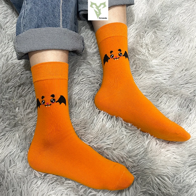 5/10/20 Pairs Cotton Socks for Men Women Halloween Pumpkin Bat Cartoon Socks Pumpkin Funny Socks for Men and Women