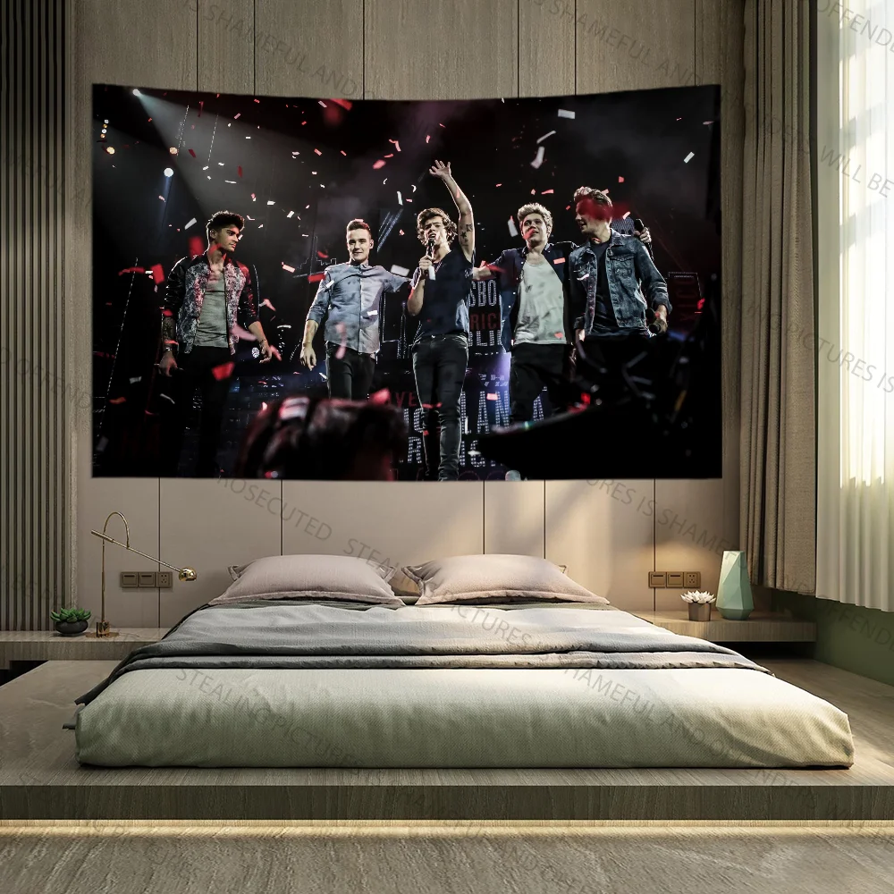 Band O-One D-Direction Music Tapestry Decoration Party Background Hanging Cloth Bedroom Tapestry Room Decor Aesthetic