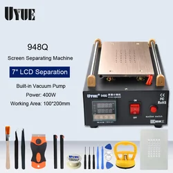 UYUE 948Q bomba de vacío integrada de 7 pulgadas, máquina separadora de precalentamiento con pantalla táctil LCD para reparación de teléfonos, plataforma de pantalla dividida de calefacción