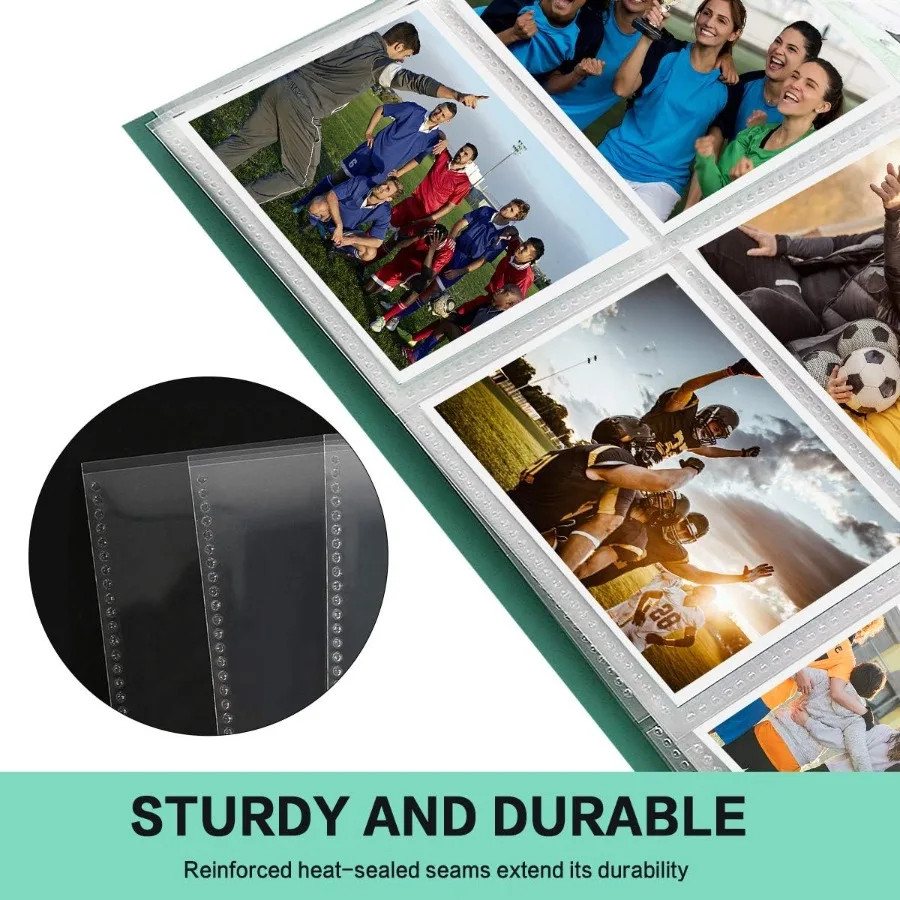 Trading Card Sleeve Pages PANDRI 100 Pack 9 Pocket Trading Card Storage Album Pages 11 Holes Fit 3 Ring Binder