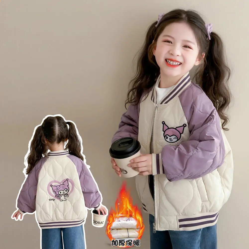 

Anime Figure Girl Coat Autumn Winter New Quilted Thicken Baseball Uniform Keep Warm Cotton Clothes Children's Clothing