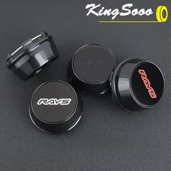 4PCS JDM RAYS Rim Cap 61mm Clip Sport Wheel Cap VOLK Racing Emblem Sticker Wheel Center Cap Hub Cover Cap Black & Silver