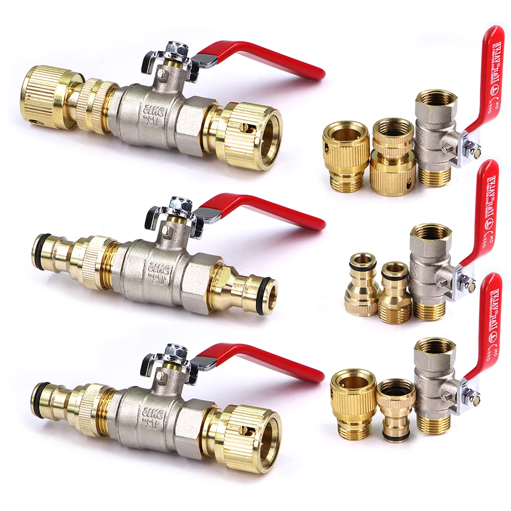 

1/2" Brass Ball Balve Adapter Extension Handle Quick Connector 16mm Pacifier Garden Irrigation Watering Pipe Coupling Extender