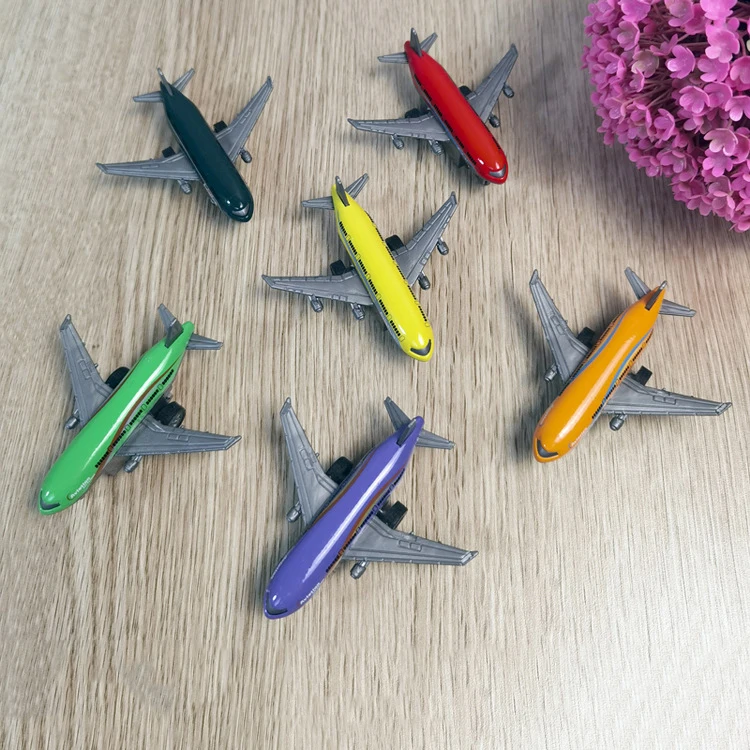 Kids Simulation Aircraft Alloy Toy Model Creative Colorful Mini Airliner Pull Back Car Toy Boy Birthday Gift Inertial Aircraft