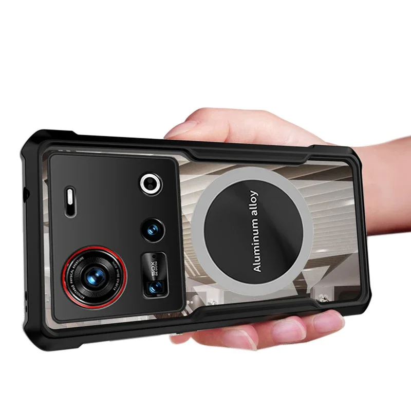 

For Nubia Z70 Z60 Ultra Cover Magnetic Heat Dissipation Airbag Shockproof Hard Shell For Nubia Z70S Ultra Clear Phone Case