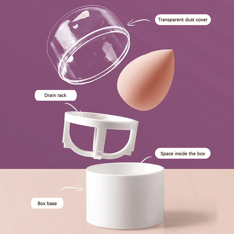 Empty Transparent Puffs Drying Box Storage Case Portable Sponge Stand Cosmetic Egg Shaped Rack Makeup Blender Puff Holder