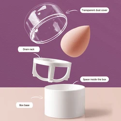 Empty Transparent Puffs Drying Box Storage Case Portable Sponge Stand Cosmetic Egg Shaped Rack Makeup Blender Puff Holder