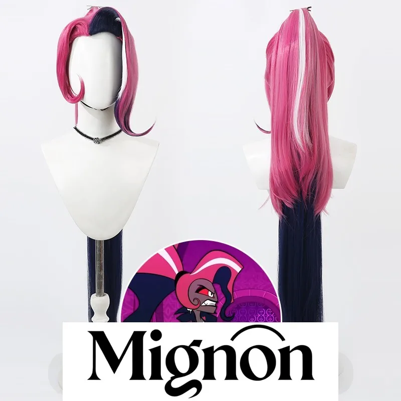 

Бархатный парик для косплея Hazbin Hotel, съемный хвост, подарок на Хэллоуин