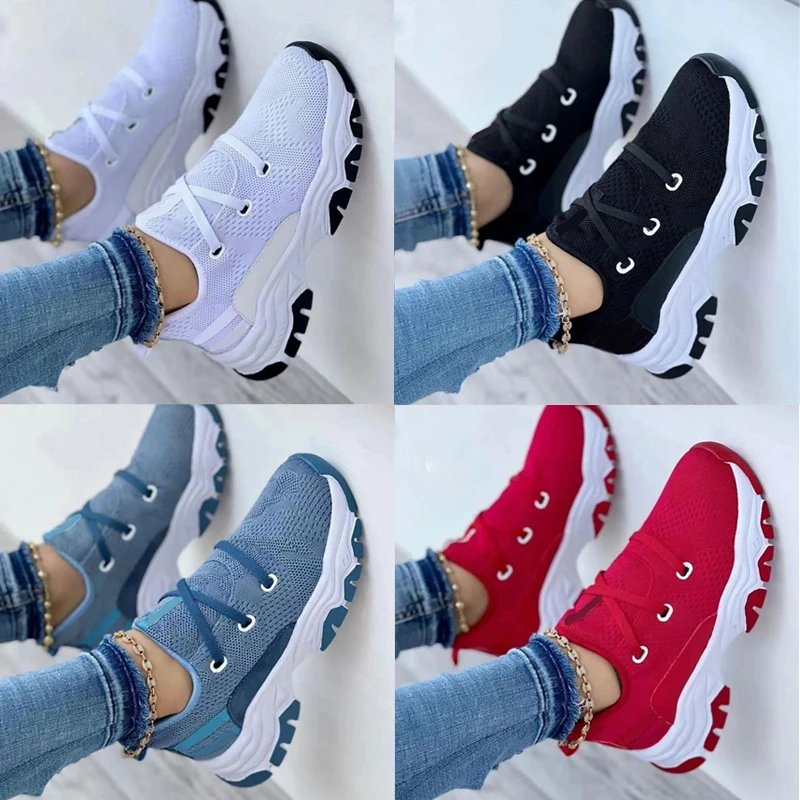 Fashion Women Sneakers Platform Summer Shoes For Women Casual Sport Shoes Anti Slip Mesh Breathable Tennis Shoes Plus Size