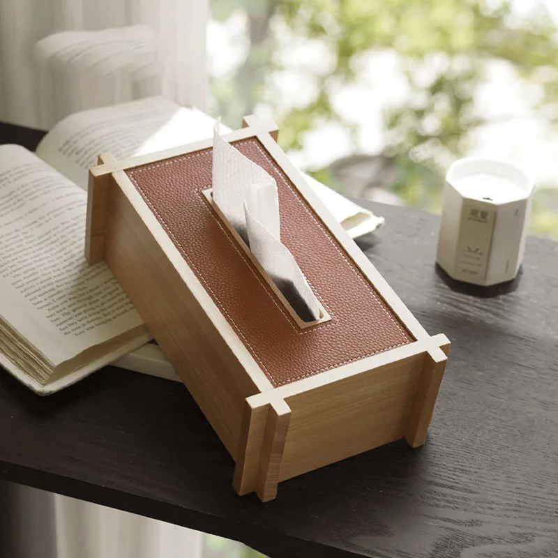 Log Decorative Tissue Box Living Room Coffee Table Tray Restaurant Napkin Paper Box Bedroom Ornaments