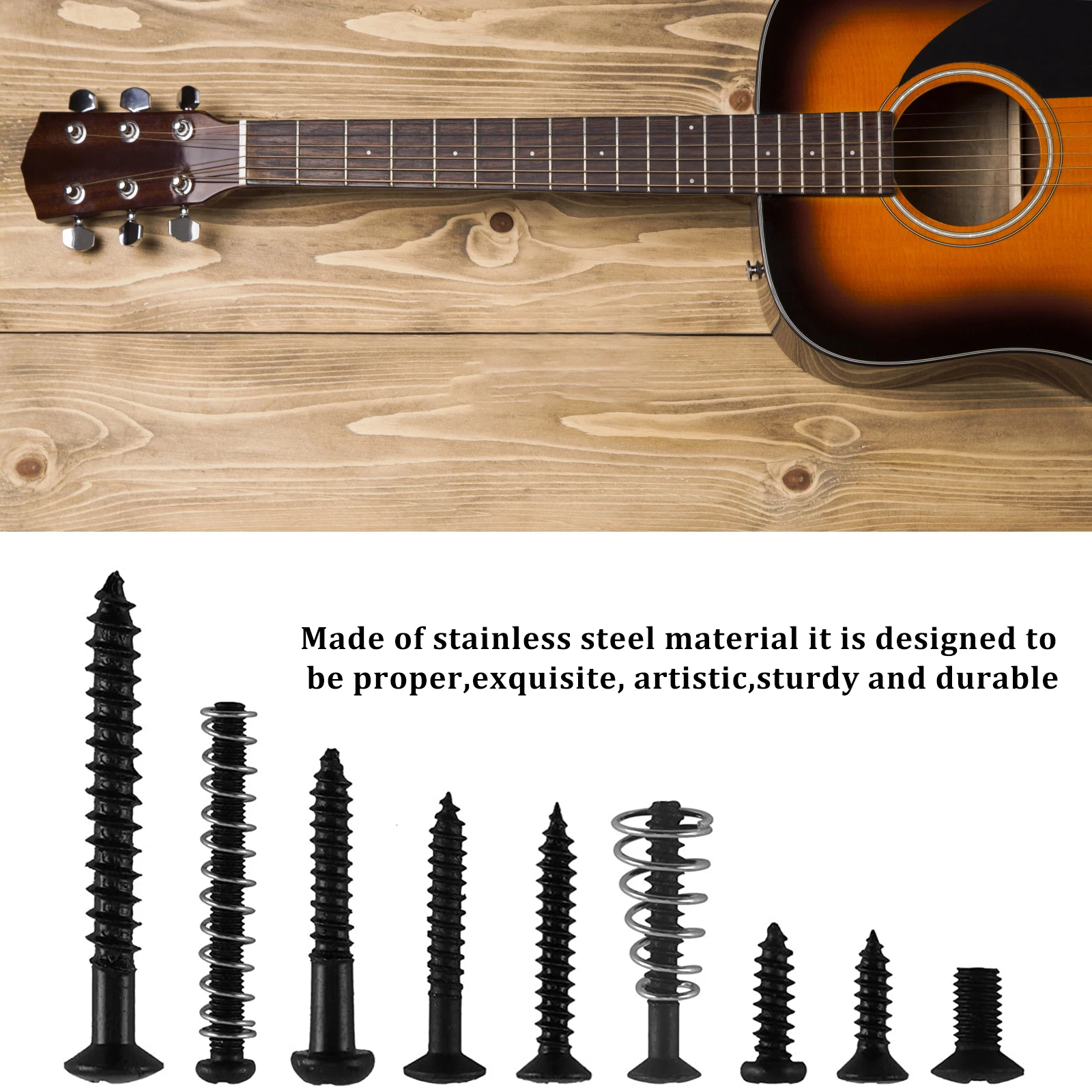 

240Pcs Guitar Screw Kit Premium Durable Accessories for DIY Projects and Mounting Tools Black Guitar Mounting Tool