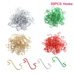 50pcs Christmas Ornament Metal S-Shaped Hook Holders Christmas Tree Ball Pendant Accessories
