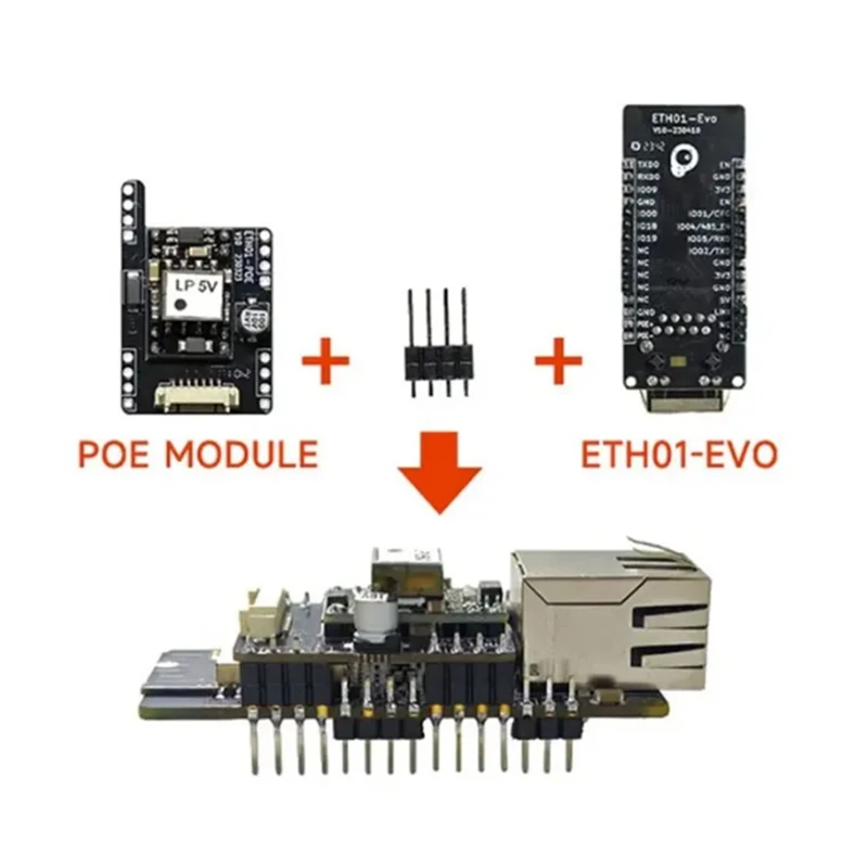 ETH01-EVO ESP32-C3 Wifi Bluetooth Development Board Ethernet 3 In 1 Iot Gateway Communication Gateway With POE Module