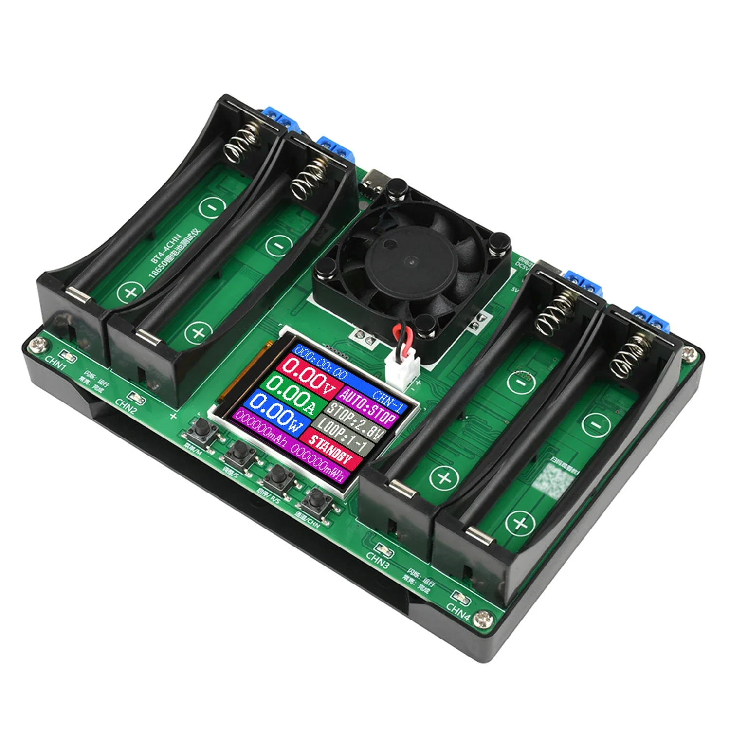 Typ-C 4-Kanal-Batteriekapazitätstester mit LCD-Anzeige, mAh, digitales Lithium-Batterie-Detektionsmodul für Batterietests 18650/21700 – Detail 11