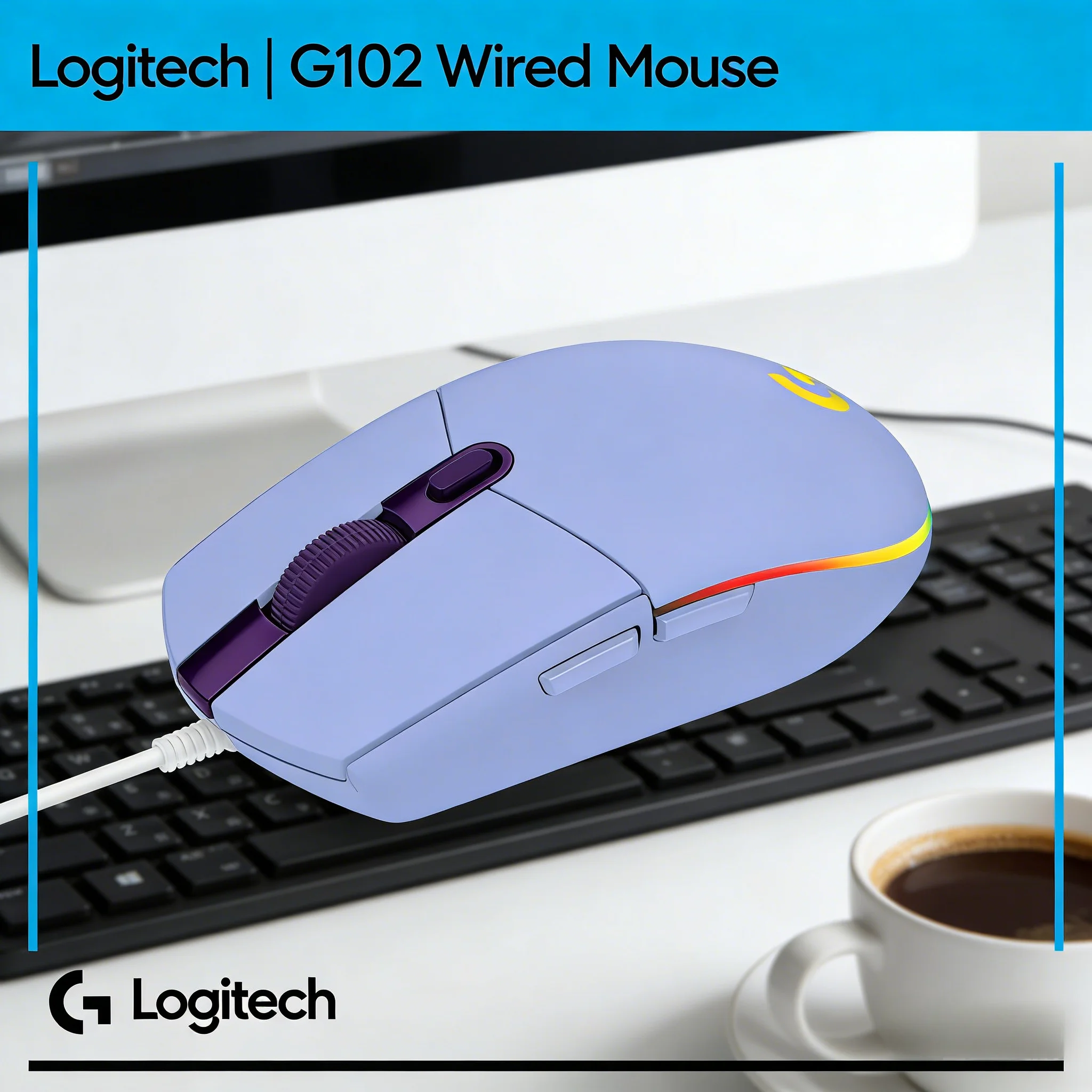 

Игровая мышь Logitech G102 LIGHTSYNC RGB с подсветкой RGB Flow для геймеров с маленькой рукой