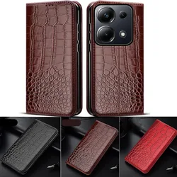 Magnetic Leather Flip Case For Xiaomi Poco M6 Pro 4G Case Wallet Card Holder Book Funda OnFor Xiaomi Poco M6 Pro Cover Capa