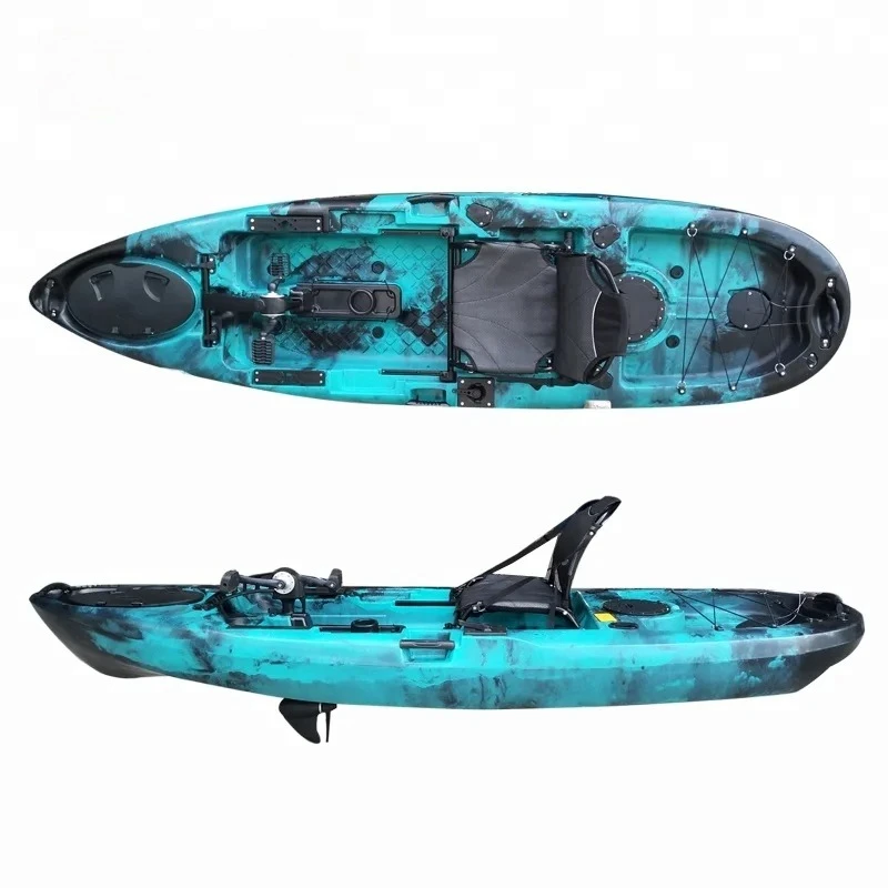 

1 Person 10ft Pedal Power Boat Canoe Con Pedali Fishing Electric Motorized Kayak with Pedals Engine System for Sale