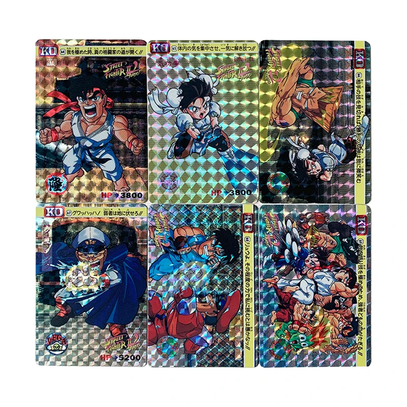 

6Pcs/set 59X86Mm Diy Street Fighte Q Version Chun-Li Collection Card Copy Version Ryu Anime Card Gift Toys