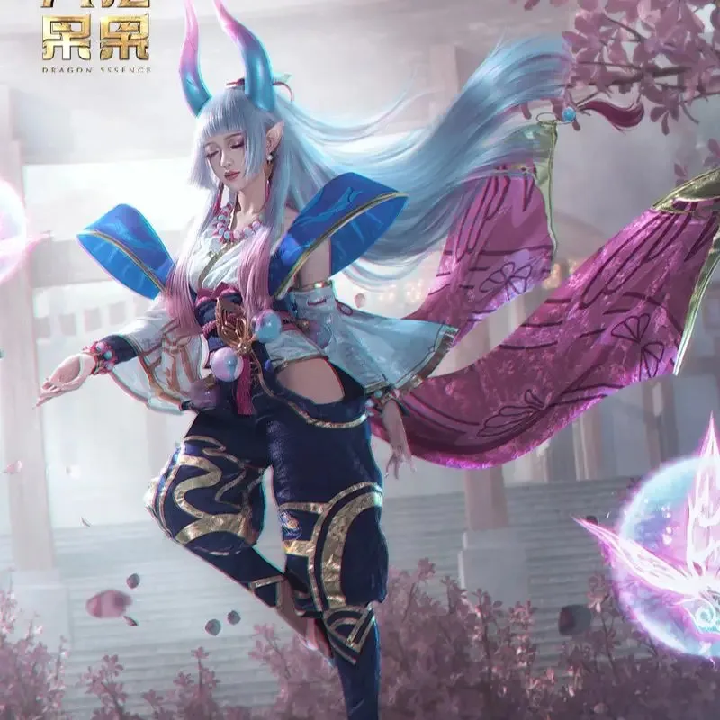 CySSGame روح زهر سيندرا تأثيري حلي الدعاوى مجموعة كاملة سيندرا كوس قرون الباروكات الشعر أنيمي زي للنساء حفلة الهالوين