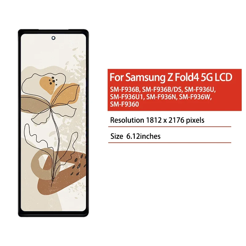 TFT Z Fold 4 Display Screen For Samsung Z Fold4 5G LCD F936 F936B F936U Display Touch Screen Digitizer Assembly Repair Parts