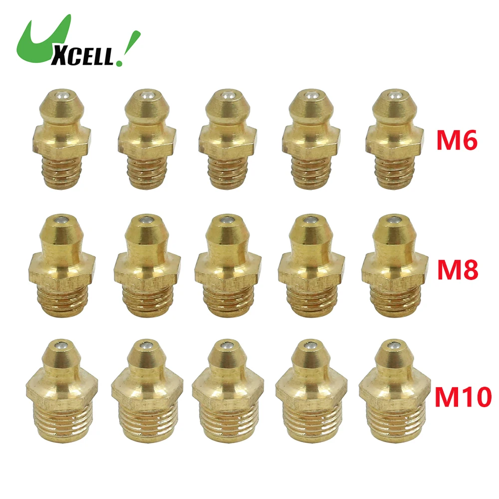 

Uxcell Brass M6 M8 M10 Thread Straight 45 Degree Angle 90 Degree Angle Grease Nipple Fittings Kit Zinc Plated Iron Grease Nipple