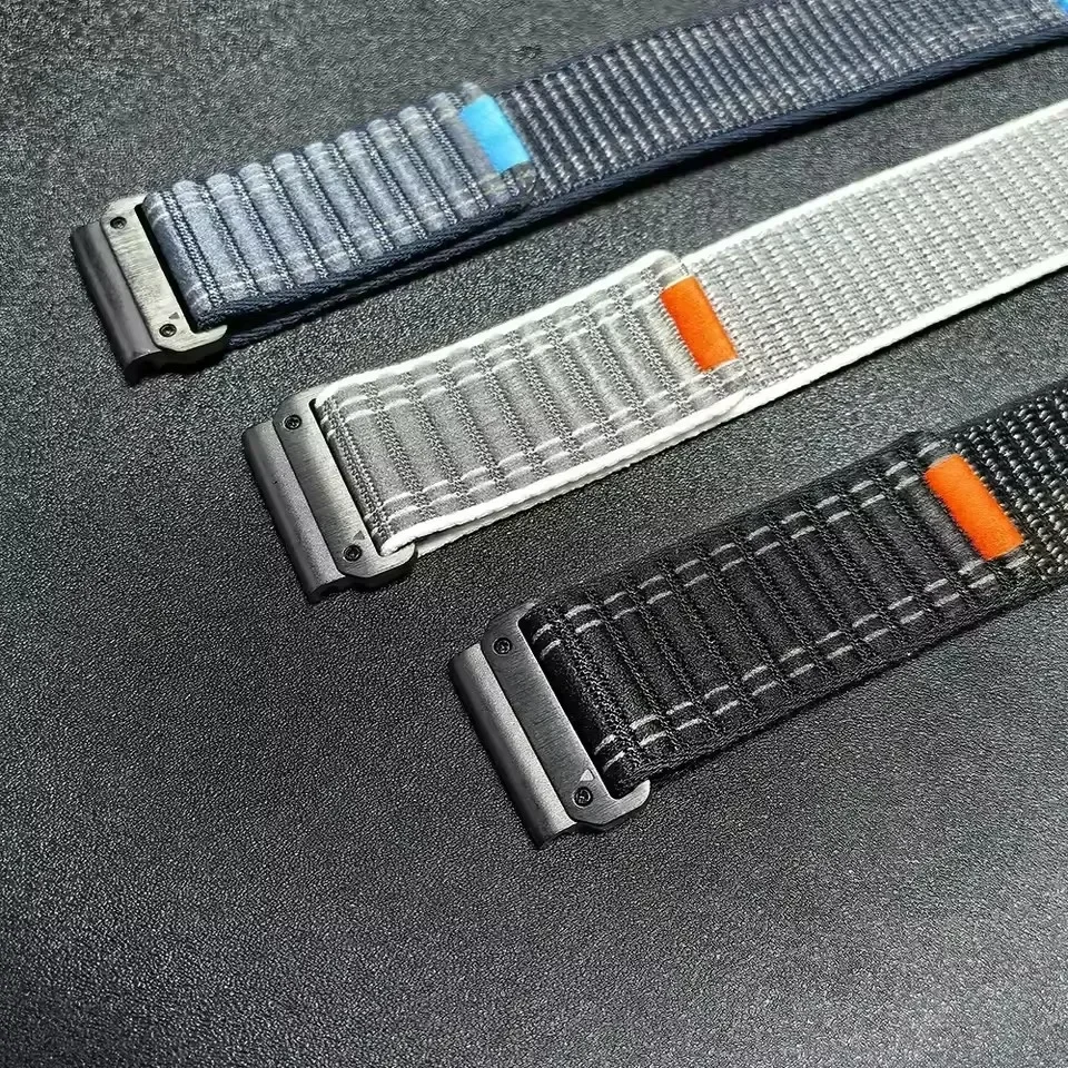 حزام نايلون منسوج رياضي قابل للتنفس لـ Garmin Fenix 8 E 7 Pro 47 مللي متر/MARQ 2/Forerunner 965 955 945/Descent G1 QuickFit سوار