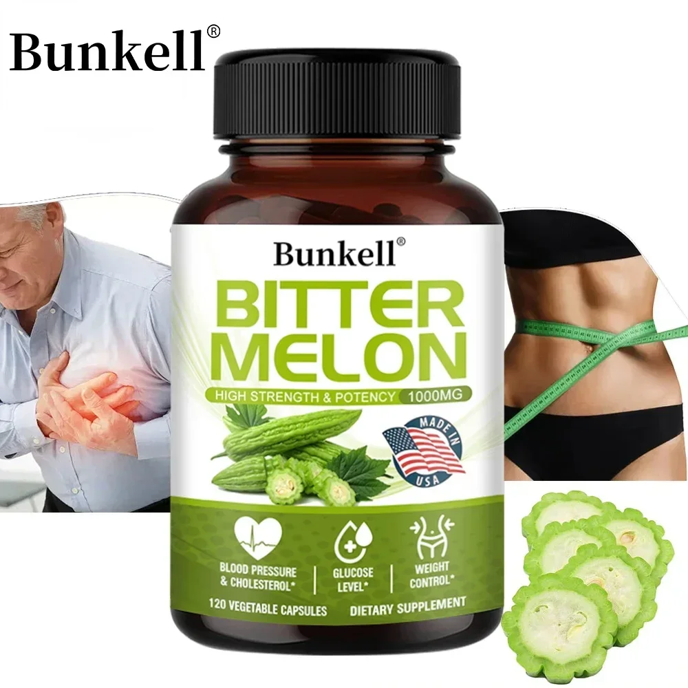 Bitter Melon High Strength and Potency 1000mg Capsules Supports Healthy Blood Pressure and Cholesterol, Glucose Levels