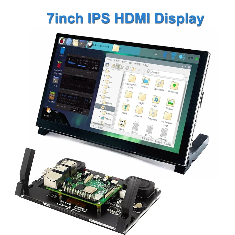 Raspberry Pi 5 7 inch IPS Touchscreen Monitor 1024X600 HDMI-compatible LCD Module Mini PC Portable Monitor for RPI 5 4B 3B+ ZERO