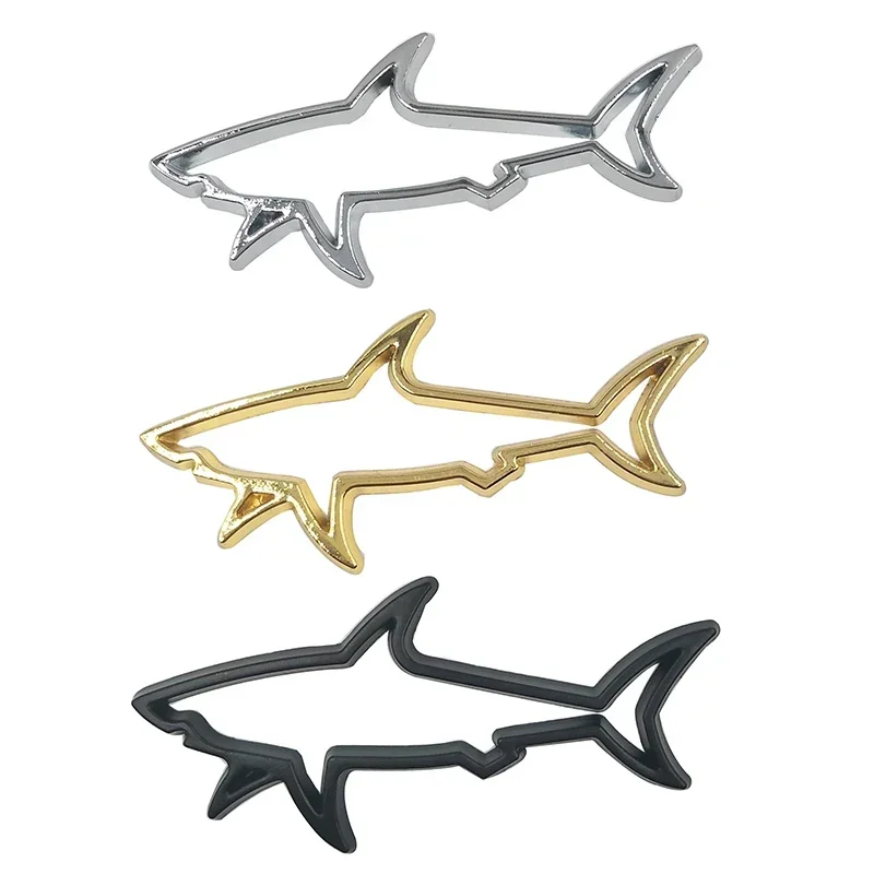 Adesivo per auto in metallo 3D Hollow Fish Shark Emblema Badge Decalcomanie Automobili Accessori per tappi carburante per computer moto