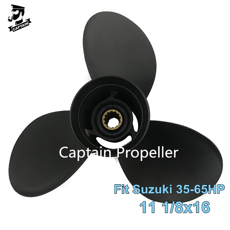 Outboard Propeller 11 1/8X16 Fit Suzuki Engines 40HP 50HP DT40C DT50A DF40 DF50 DT40 DT55 13 Spline 58100-88L70-019