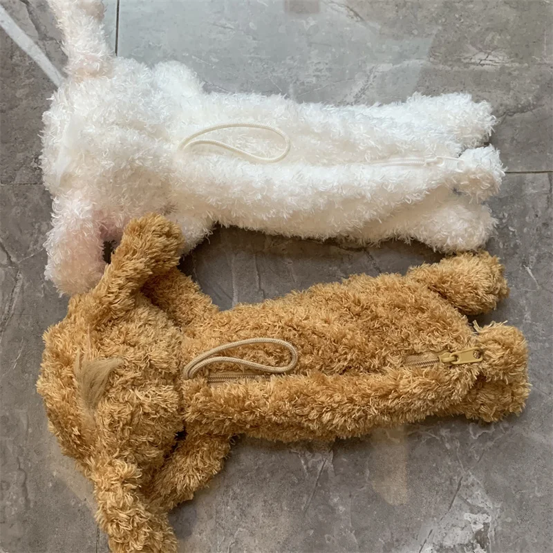 Cute Sugarbunnies Plush Pencil Cases for Girls Kurousa Shirousa Bunny Kawaii Pencil Pouch Hangable Storage Bag