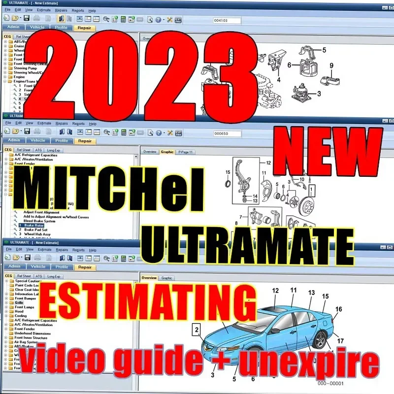 NEW 2025 NEWEST MITCHel ULTRAMATE 7 COMPLETE ADVANCED ESTIMATING SYSTEM +2023 Mitchell Ultra Magnesium Iron Patch that Never