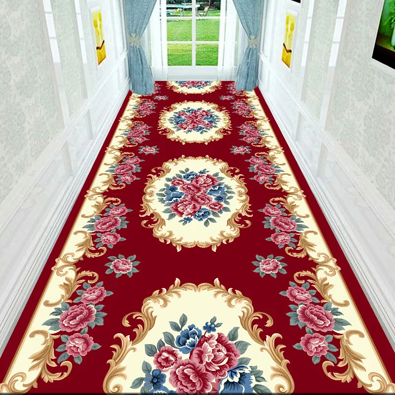 

European Long Corridor Carpets for Hallway Living Room Decoration Home Anti-skid Entry Floor Mats Hotel Lobby Stairway Area Rugs