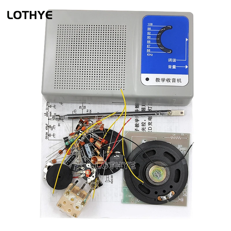 DIY FM Radio Soldering Kit High Sensitivity CD9088 CD2822 FM Radio Receiver DIY Electronic Kit 88MHz-108MHz Assembly Practice