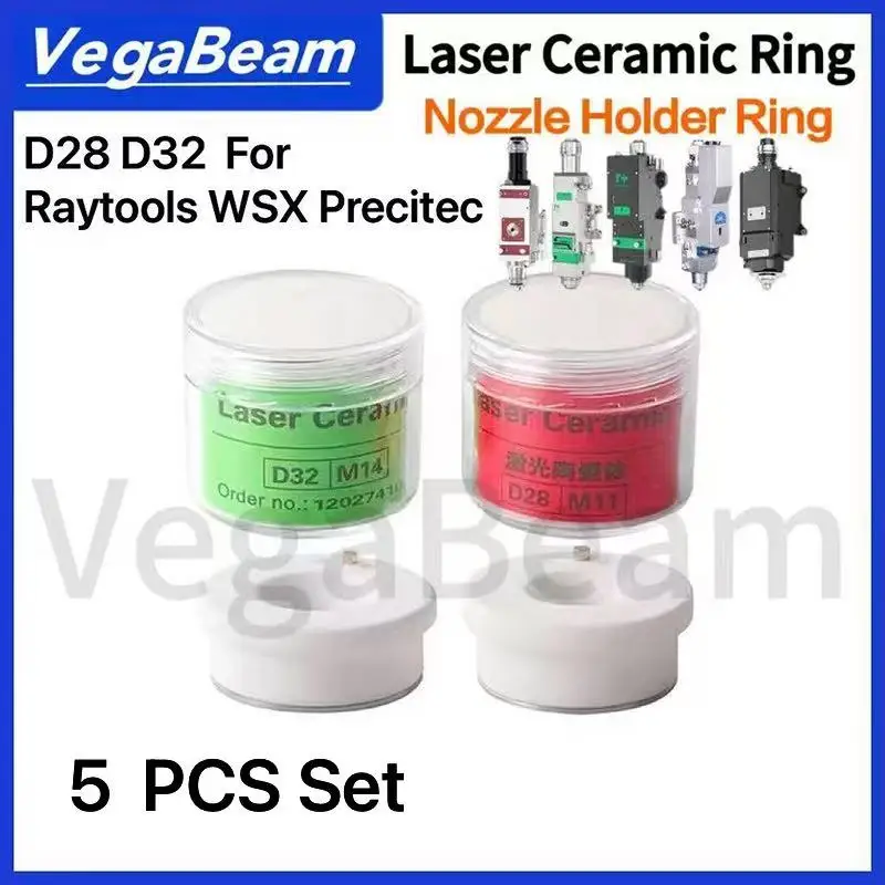 5 PCS Laser Ceramic Ring D32 M14 For Raytools Ceramic Nozzle Holder D28 M11 For Precitec WSX Fiber Cut Head Laser Ceramic Ring