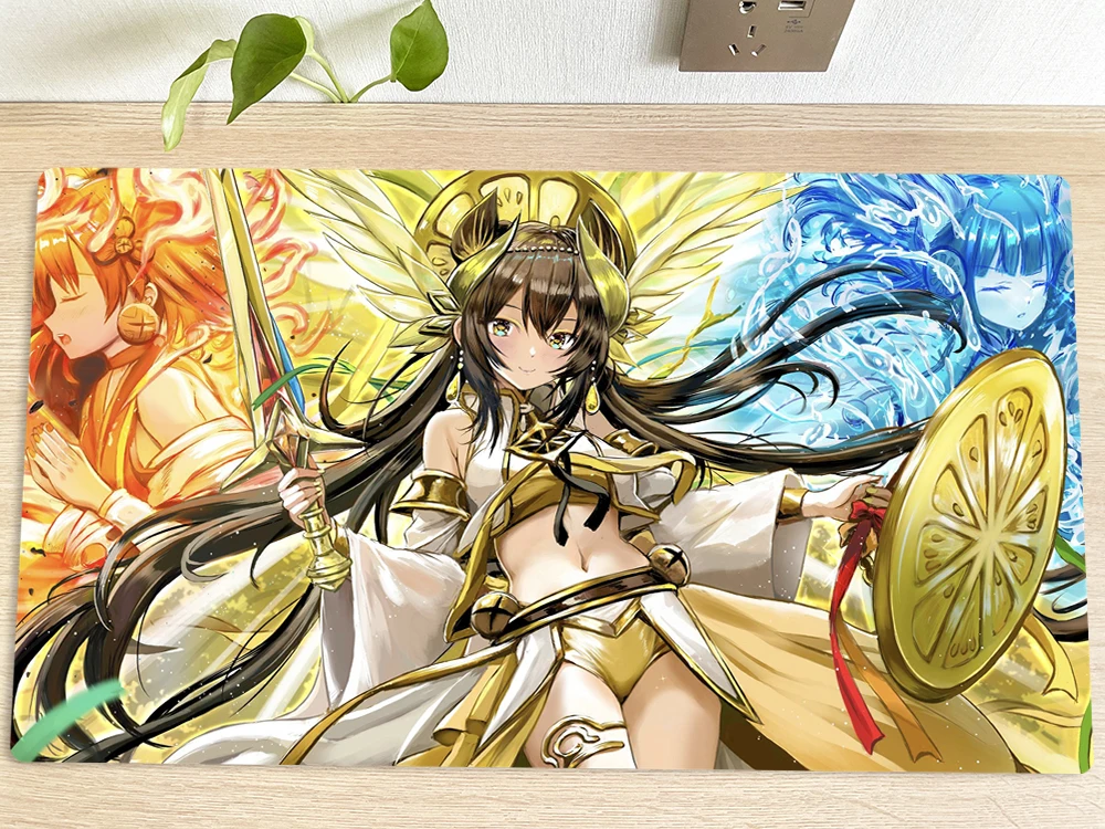 YuGiOh Table Playmat Mikanko Kagura TCG CCG Mat Trading Card Game Mat Mouse Pad Gaming Play Mat 60x35cm Free Bag