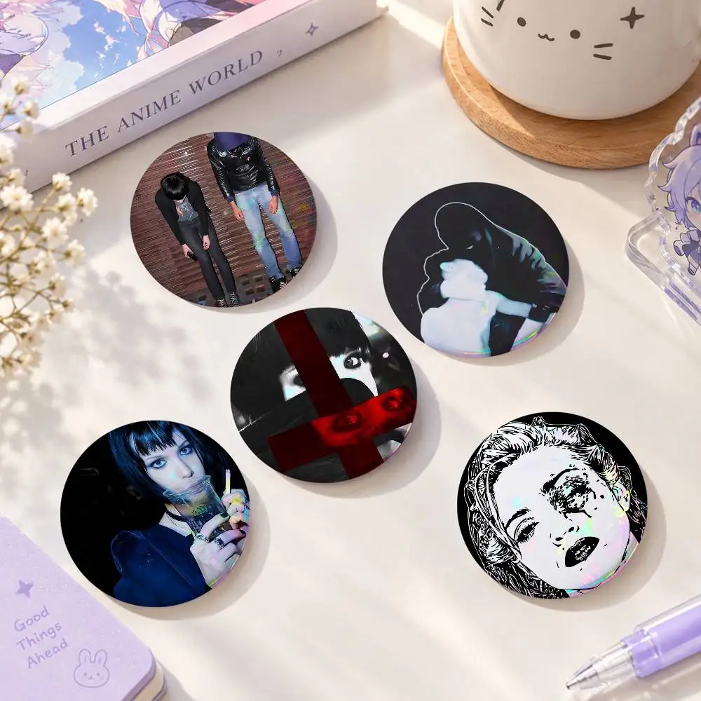 Band Crys-tal Cas-tles- Cute Cool Round Pin Badge Set For Anime Game Music Cartoon Fans Backpack Denim Jacket Hat Decoration