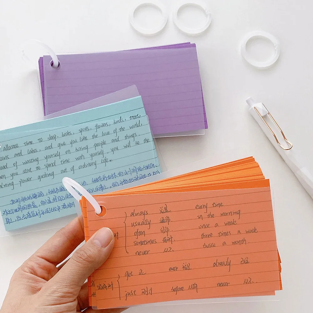 40 Sheets Colored Transparent PP Cover Notebook Horizontal Line Inner Page Memo Notebook