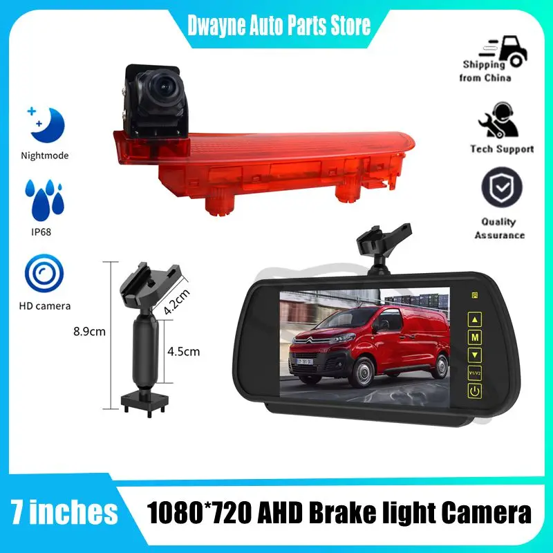 

7 Inches CCD Car Brake Light Reverse Camera For VW Transporter T5 T6 Van 2010 - 2019 LED Light Parking Rear View Camera