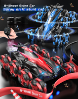 Eight-wheel swing arm drift stunt remote control car, 2.4G electric music spray roll climbing off-road vehicle, toy gift