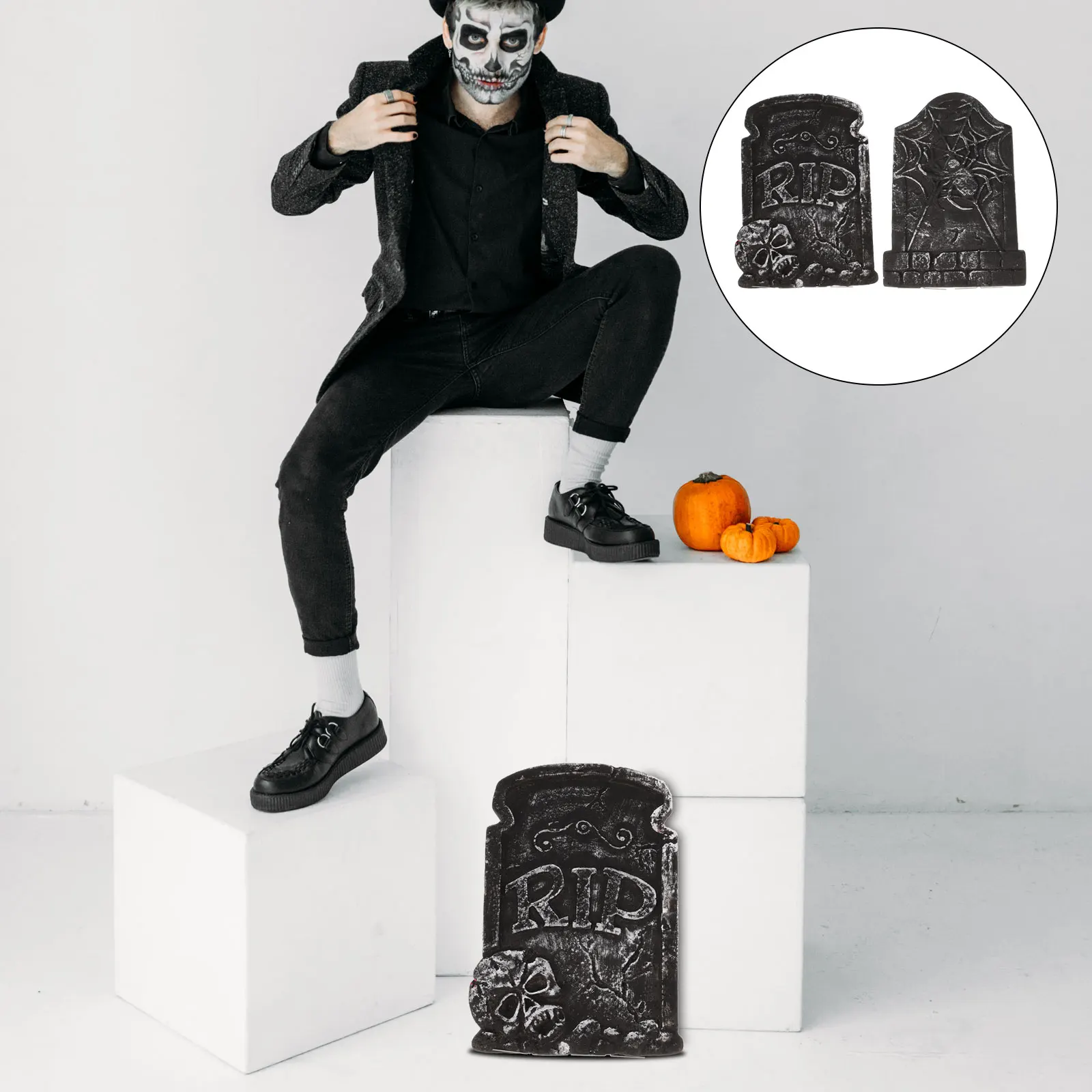 

8 Pcs Decoration Foam Tombstone Halloween Simulation Haunted Decorate Horror Layout