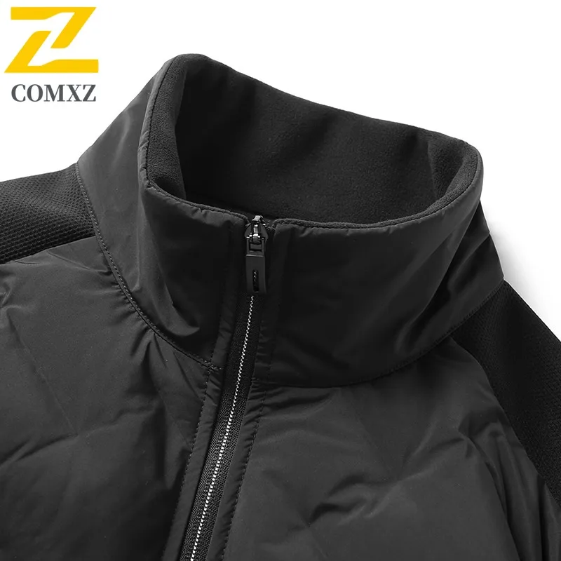 Men Graphene Winter Thermal Lined Hooded 90 % Puffer Jacket Windproof Waterproof Detachable Fur Collar Thickened Outdoor Parka