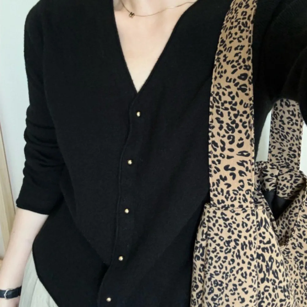 Cardigan tricoté pour Femmes, col en v, pull fin, haut ample, tendance, tout-assorti, tempérament, Style Simple, vêtements décontractés