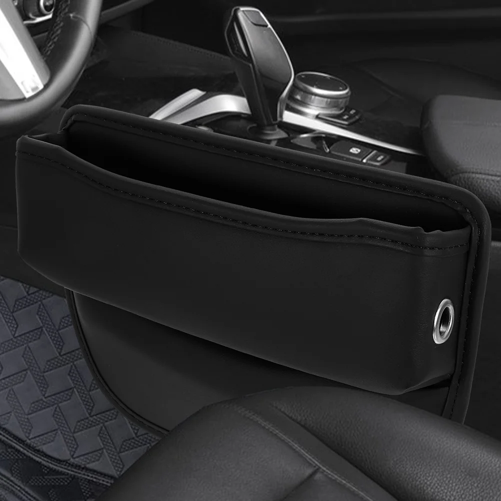 

2 Pcs Car Seat Gap Storage Box Organizer Black PU Crack Filler Front Seat Space Saver Car Organizers Storage Solution