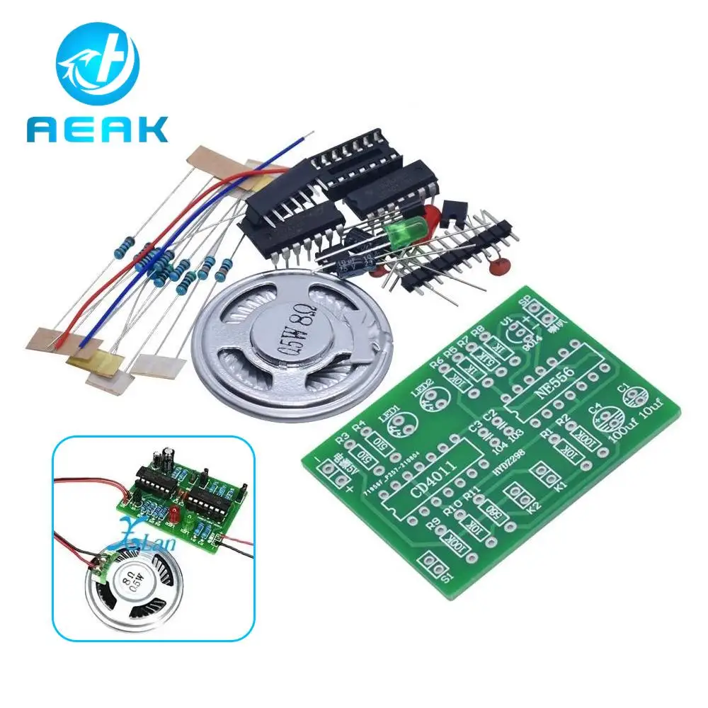 Dual way burglar alarm kit 120 ambulance alarm sound student principle experiment training CD4011 circuit board NE556 chip