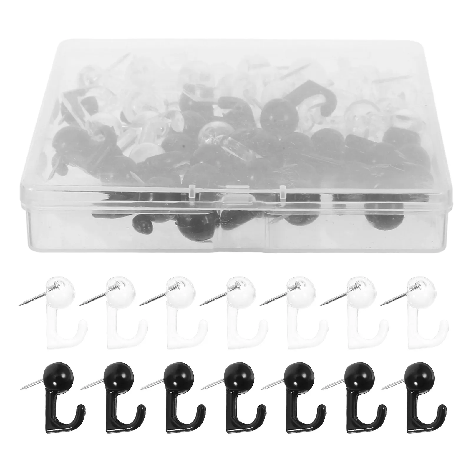50Pcs Thumbtacks Multi-Function Push Pins Sturdy Plastic Stainless Steel for School Office Cork Board Bulletin Board Photo Key